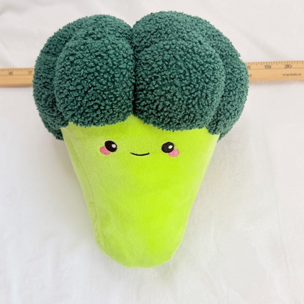 Smoochy Pals Broccoli Plush Kids 10" Green Excellent Princess Jazmine Squishy